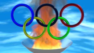 オリンピック・五輪の後ろに聖火