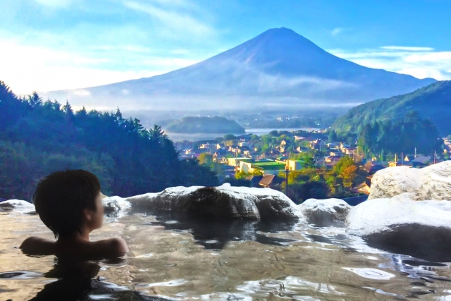 露天風呂・富士山